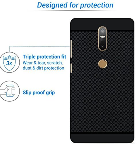 Hello Zone Exclusive Premium Quality Dotted Matte Finish Soft Rubberised Back Case Cover For Lenovo Phab 2 Plus (6.4 Inched) - Black