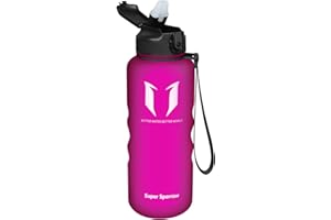 Super Sparrow Butelka na napoje ze słomką, butelka na wodę, z tritanu, 1,5 l, nie zawiera BPA, idealna butelka sportowa, szczelna, dla dzieci, lekka, ekologiczna