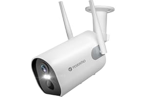 YESKAMO 2K Cámara Vigilancia WiFi Exterior/Interior Batería 10400mAh IP66 Cámara IP Seguridad para Coche Domicilio sin Cable con Visión Noturna Detección de Movimiento Audio Bidireccional