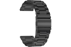 TStrap Cinturino Orologio Metallo 20mm - Cinturini per Orologi di Ricambio Nero a Sgancio Rapido per Uomo e Donne - Cinturino per Orologio in Acciaio Inossidabile Smartwatch - 16mm 18mm 20mm 22mm