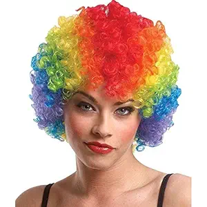 Snippy Unisex-Adult Multicolor Malinga Wig Colorful Fancy Joker Clown Hair Wig Holi Halloween Festival Costume Prank Fun Funny for Men/Women