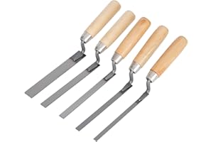Benaewa 5 Pcs Pointing Trowel Set, Stainless Steel Finger Pointing Tool for Brick Tiling, Masonry Work