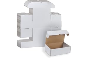 RLAVBL Pack of 25 White Mailing Boxes 9" x 6" x 3" for Posting Items, Toys and Gifts