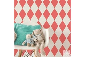 IDEAL STENCILS Harlequin Motivo a Rombi Stencil | Casa Parete Asilo Decorazione Arte e Mestiere Stampo | Pittura Pareti Tessuti & Arredamento | 190 Mylar Riutilizzabile Stencil - SEMI TRASPARENTE STAMPO, S/ 17X25CM