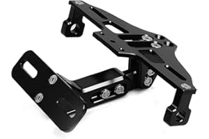 QJY-MOTOR PART-STORE Universel Moto Supports de Plaque D'immatriculation Réglable pour MT-07 MT-09 YZF-R6 R125 Kawasaki Z650 Z750 Z900 S1000/R Duke 125 390 690 SMC Suzuki Bandit 650 1200 1250 (Noir)