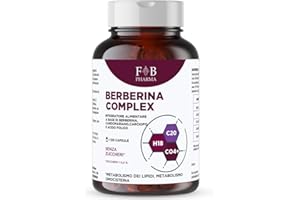 F B PHARMA Berberina Complex 120 Capsule | Berberina HCl da Berberis Aristata + Cardo Mariano + Carciofo | Integratore Naturale Made in Italy | Supporto Metabolismo, Digestione e Fegato