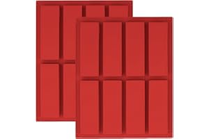 YXHZVON 2 PCS Moules Pour Barres De Céréales, Moule Silicone Rectangulaire 8 Cavités pour Pain, Gâteau, Barre de Chocolat, Barre Granola, Biscuits