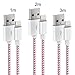 Produktbild iPhone Ladekabel Lightning Kabel TTWISH (3Pack 1M/2M/3M) Nylon Geflochtenes USB Kabel iPhone Ladegerät Schnellladekabel Für iPhone X,iPhone 8, iPhone8 Plus,iPhone 7,iPhone 6,iPhone 6S,iPhone SE, iPad Air 2, iPad Pro Und Mehr (Rot und Weiß)