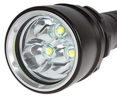 ONEGenug Diving Tauschenlampe Tauchlampe 3x CREE XML L2 4800lm LED Taschenlampe bis 100m Flashlight Tauchlampe mit Ladegerät und Akku - 3