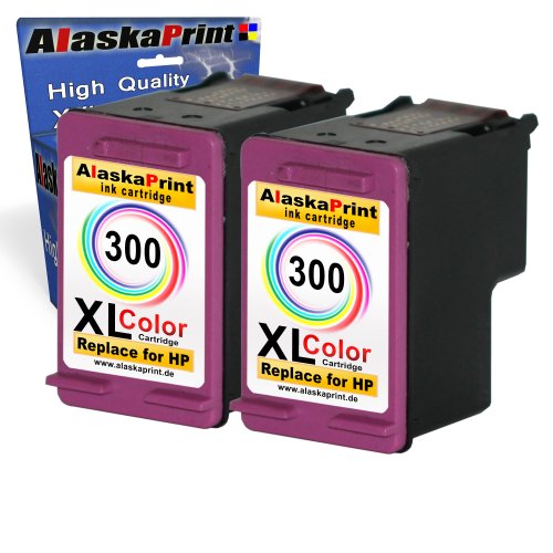 Alaskaprint 2x Kompatible Druckerpatronen als Ersatz für HP 300 XL (Farbig)