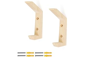 GEBAUM 2 Piezas Perchero Pared Madera, 125 mm de Largo Percha Pared Madera, Material de Madera Maciza, Gancho de Madera, para Colgar Artículos Comunes en el Dormitorio y la Sala de Estar