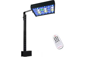 PopBloom 30W LED Acquario Marino, Lampada Acquario Marino a Spettro Completo per Corallo, Plafoniera LED Acquario Marino con Staffa (30W)