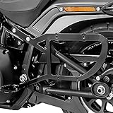 Montage an vorhandenen Befestigungspunkten, keine Änderung am Motorrad nötig. Verwendbar auch für Seitenkoffer oder Satteltaschen mit verstärkter Rückwand anderer Hersteller.