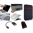 Anjo 15.6 Inch 7 in 1 Combo Laptop Screen Protector, Key-Guard, Body Lamination, Sleeve & OTG Micro-Type C To A (Transparent).