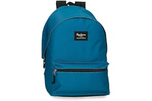Pepe Jeans Aris Mochila para Portátil Doble Compartimento 15,6" Azul 31x44x15 cms Poliéster 20,46L