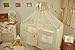 Stunning Baby Canopy / Mosquito Net for Cot + Fitting / Holder - Beige Hearts