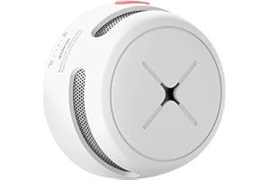 Smoke Detector 10-Year Battery with Test/Silence Button, AEGISLINK Fire Alarm with Photoelectric Sensor, Low Battery Warning, Complies with EN 14604, S500 (Independent), 1-Pack