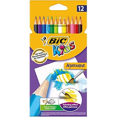 Bic Kids Aquacouleur Etui carton de 12 Crayons de couleur