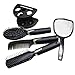Hair Comb Mirror Holder Set - SODIAL(R) 5x Women Ladies Hair Brush Massage Comb Mirror Holder Set With Mirror and Stand
