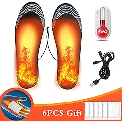 Hook Semelle Chauffante Thermique, Semelles Chauffantes USB Chauffant Electrique Rechargeables Ski Homme Chaussures Chauffe Pied, 6 Pcs Chauffe-Mains