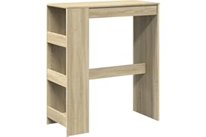 vidaXL Tavolo Bar con Rastrelliera Sonoma 90x40x103,5 cm Multistrato, Tavolo Bar con ripiano, Tavolo Alto, Mobile da Bar, Tavolo Bar da Cucina
