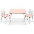 Set Tavolo E Sedie Bambini COSTWAY - Legno Con Schienale A Coniglio, Bianco - Foto 10