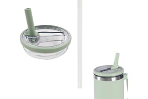 OKESYO Tapa de repuesto para vaso Stanley de 40 oz, reutilizable, a prueba de fugas y a prueba de polvo, con tapa de pajita, tapa de repuesto para Stanley Cup