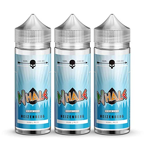 Triple Pack - 3X 100ml Heisenberg E Liquid 80/20 Vape Juice E-Liquid Sub Ohm Juice Vape Juice Shisha for ecig mods Cloud Chaser 0mg E Cigarette Liquid No Nicotine Nhale®