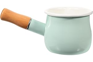 STOBAZA Mini Casserole À Lait Émaillée 10 Cm Avec Manche Long Chauffe Rapide Pour Réchauffer Lait Beurre Sauces Sur Plaques Induction Électriques