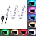 Produktbild AIGUOZER® RGB 2x40cm+2x60cm USB Lichterkette Lichtstreifen LED Streifen Strip Lichtband Wasserdicht TV Hintergrund Stimmungsbeleuchtung Für TV Computer Desktop Laptop Tablet PC