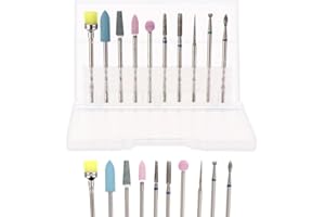 KEWUF 10 Pcs Broca Manicura, fresas torno para uñas, brocas para uñas, Fresas para Torno Manicura, Torno para Las Uñas Pulidor de Uñas Taladro de Uñas Set, para Pulir Uñas de Gel Acrílico