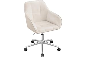 ‎WOLTU WOLTU Homeoffice Stuhl, Schreibtischstuhl, Drehstuhl, Schminkstuhl, höhenverstellbar, bis 150 kg belastbar, mit Armlehnen Samtsitz, für Schlafzimmer Büro Wohnzimmer, Beige
