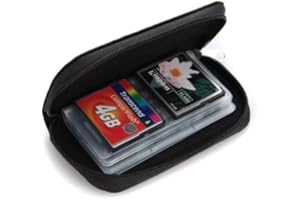 KING OF FLASH Black Small Zip Up 18 x SD/SDHC & 4x CF Compact Flash Memory Card Holder Protector Pouch Bag Case