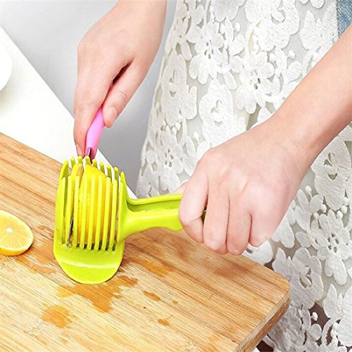 1pc Tomatenschneider Obst Cutter Ständer Utensilios De Cozinha Assistent lounged Tomato Lemon Aktenvernichter Slicer zufällige Farbe - 4