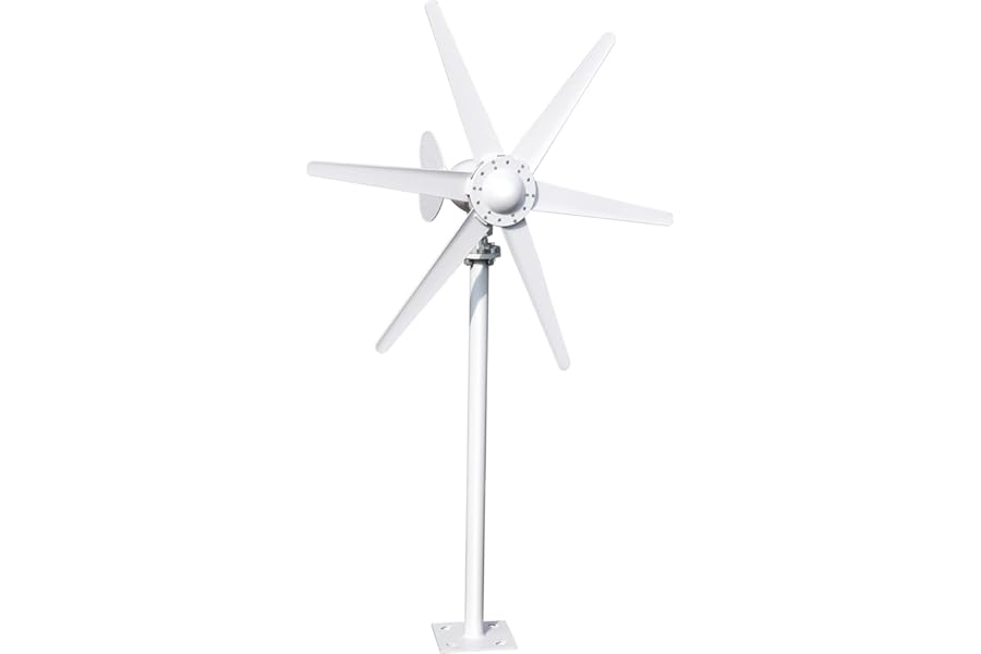 12V Wind Turbine Kit, 800W Wind Turbine Generator, 6-Blade Wind Power Generator with Controller, Adjustable Windward Direction,1m/s Wind Speed, for Home Farm RVs Boats(Without Tower Pole)