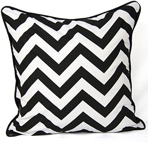 JUBILEEHOMEWARE Cotton Decorative Chevrone Cushion Cover Zigzag Style Decor Sofa Pillow18 x 18" (BLACK&WHITE)