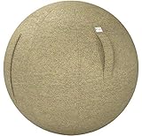 Ballon-siège VLUV STOV, siège ergonomique pour le bureau et la maison, couleur: Gravier (beige), Ø 60cm - 65cm, Tissu d'ameublement de qualité supérieure, robuste et indéformable avec une poignée de transport