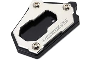 LongGreat CNC Aluminium Motorrad BM&W Seitenständer Vergrößern Unterstützung Fuß-Verbreiterung Ständer Platte für R1200GS/R1250GS/F750GS/F850GS ADV LC/Rallye HP (Silber-,R1200GS)