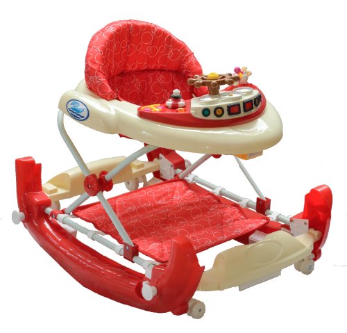 Bebe Style Deluxe Baby Ship Walker And Rocker (Red/ White)