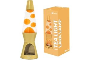 Fisura - Gelbe Lavalampe ohne Strom. Umweltfreundliche Lampe. Originelles Geschenk. 29 cm x 8,5 cm (Kerze Nicht enthalten)