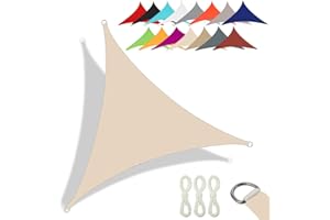 CANYUE qualità Tessuto Oxford - Tenda A Vela Triangolare - Vela Ombreggiante Parasole Traspirante E Protezione Solare Raggi UV per Esterno Giardino Terrazza (2X2X2 m,Bianco Sporco)