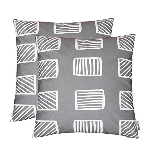Highway 50 Kaschmir Deko Kissen/Kopfkissen (Set von 2) Strand, Polyester, grau, 45×45CM