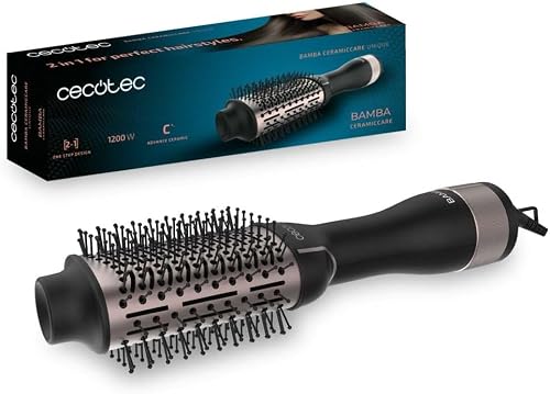 Peinados para el día a día: Fáciles, casuales y rápidos Cecotec Cepillo de Aire Voluminizador Bamba CeramicCare Unique. 1200 W Potencia, 2 en 1: Secador y Moldeador, Revestimiento C