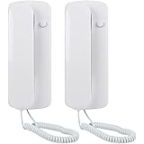 Two Way Intercom Doorphone,Wired Telephone style Villa Home Office Non-visual Interphone(White)