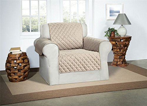 Safari Homeware Cubre Beige/Crema para Sillones - Protector de Muebles Acolchado de Lujo