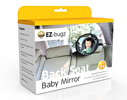 Babyspiegel Auto für Kindersitz & Babyschale, Autospiegel für Ihr Baby in der Reboarder zu beobachten, beste Qualität Rücksitz Spiegel von EZ-Bugz (Farbe Schwarz) - 6