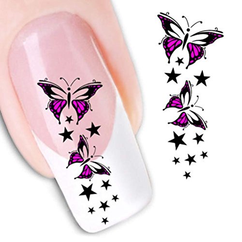 LHWY Women's DIY Nail Sticker Water Transfer Stickers Finger Nail Art Decals