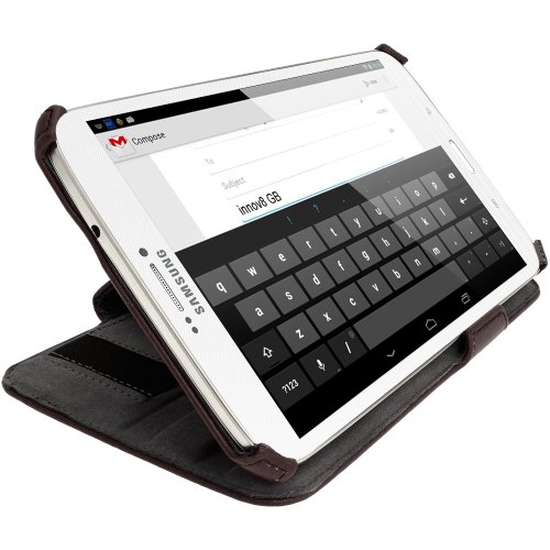 igadgitz Schwarz PU Ledertasche Hülle Cover für Samsung Galaxy Tab 3 8.0″ SM-T310 mit Multi Winkelbetrachtungs Stand + Auto Sleep/Wake + Integrierte Handschlaufe + Displayschutzfolie - 6
