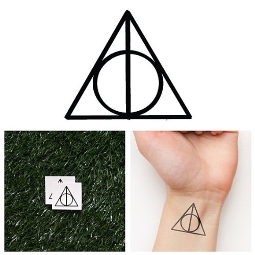 Tattify Deathly Hallows Temporary Tattoo - Deathly Hallows (Set of 2)