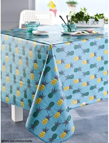 CALITEX Tablecloth in Oilcloth Round 140 cm Pineapple Lagoon